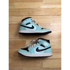 Nike Air Jordan 1 Mid Tropical Twist Aqua Black White BQ6472-300 Womens 8